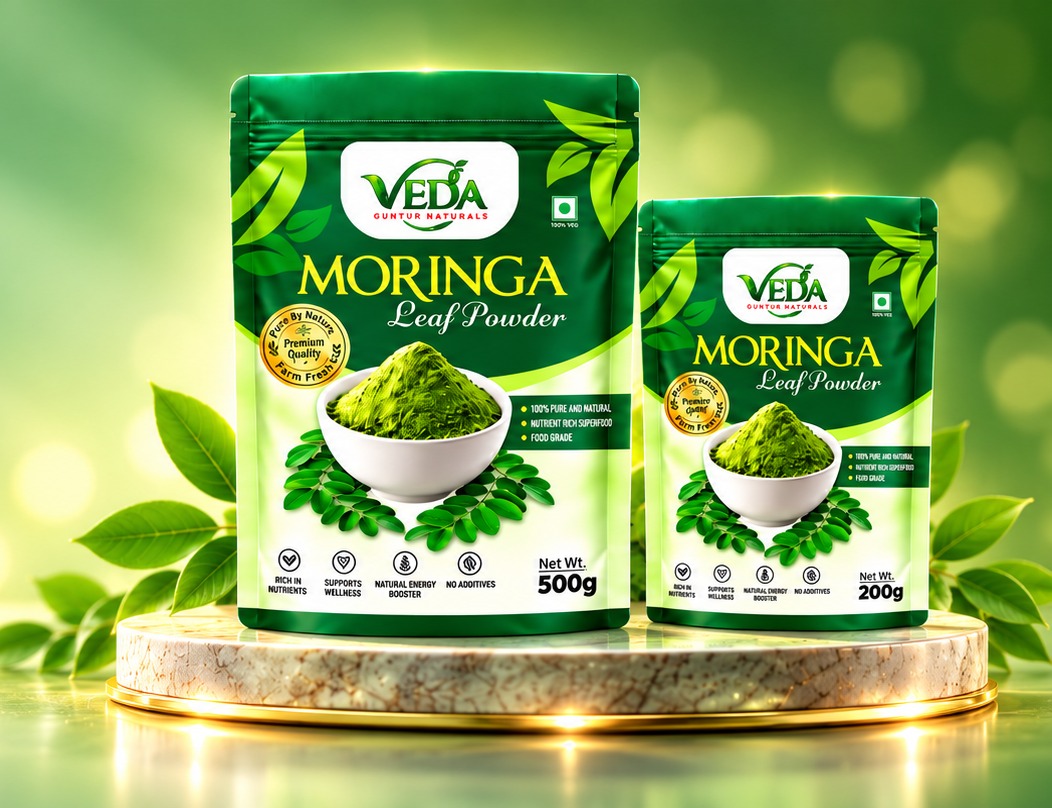 Veda Organics Moringa Powder — pack sizes